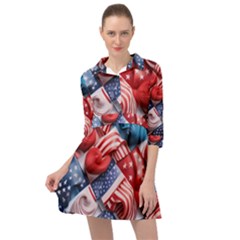 Us Presidential Election Colorful Vibrant Pattern Design  Mini Skater Shirt Dress by dflcprintsclothing