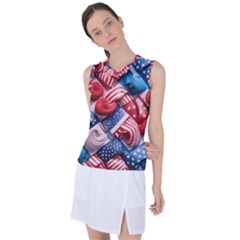 Us Presidential Election Colorful Vibrant Pattern Design  Women s Sleeveless Sports Top by dflcprintsclothing