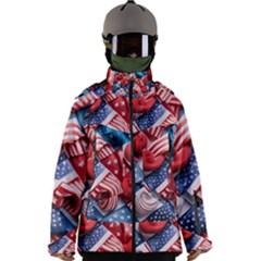 Us Presidential Election Colorful Vibrant Pattern Design  Men s Zip Ski And Snowboard Waterproof Breathable Jacket by dflcprintsclothing