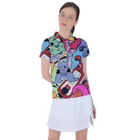 Graffiti Monster Street Theme Women s Polo T-shirt by Bedest