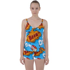 Comical Words Animals Comic Omics Crazy Graffiti Tie Front Two Piece Tankini by Bedest