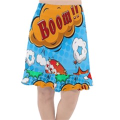 Comical Words Animals Comic Omics Crazy Graffiti Fishtail Chiffon Skirt by Bedest