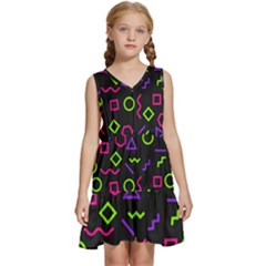 Geometric Seamless Pattern Kids  Sleeveless Tiered Mini Dress by Hannah976