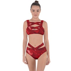 Lachs Kl Rotweissschwarz Kl Bandaged Up Bikini Set  by 2607694c