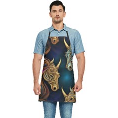 Schwarz Pferde Muster Kitchen Apron by 2607694c