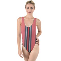 Streifen High Leg Strappy Swimsuit by 2607694c