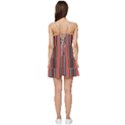 Rosa Grau Streifen Short Frill Dress View4