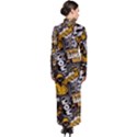 Boom Bang Art Crazy Drawing Graffiti Hello Retro Sayings Yellow Turtleneck Maxi Dress View2