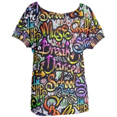 Graffiti Word Seamless Pattern Women s Oversized T-shirt by Bedest