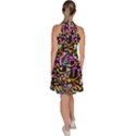 Graffiti Word Seamless Pattern Sleeveless Halter Neck A-Line Dress View4