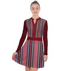 Dunkelrot4 Rosa Grau Streifen Dunkelrot3 Long Sleeve Panel Dress by 2607694c