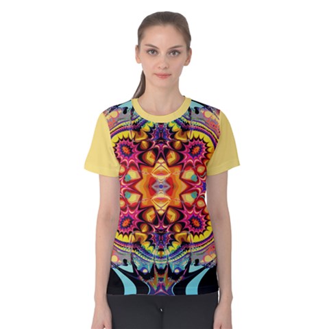 Gelb Floral Women s Cotton T-shirt by 2607694c