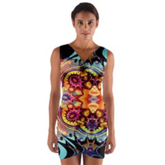 Gelb Floral Wrap Front Bodycon Dress by 2607694c