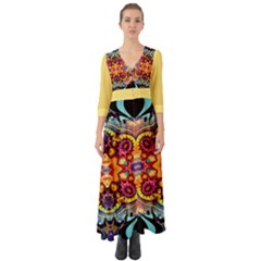 Gelb Floral Button Up Boho Maxi Dress by 2607694c