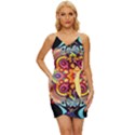 Gelb floral Wrap Tie Front Dress View1