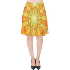 Sunshine-sunny-sun-abstract-yellow - Velvet High Waist Skirt by Ravend