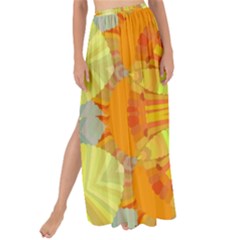 Sunshine-sunny-sun-abstract-yellow - Maxi Chiffon Tie-up Sarong by Ravend