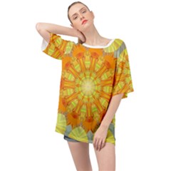 Sunshine-sunny-sun-abstract-yellow - Oversized Chiffon Top by Ravend