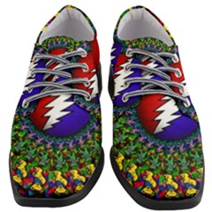 Grateful Dead Bear Pattern Women Heeled Oxford Shoes by Maspions