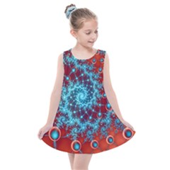 Fractal Pattern Background Kids  Summer Dress by Ket1n9