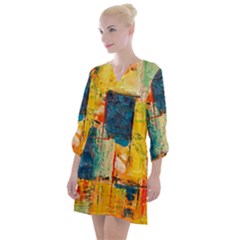 Wall Art Open Neck Shift Dress by Azkajaya