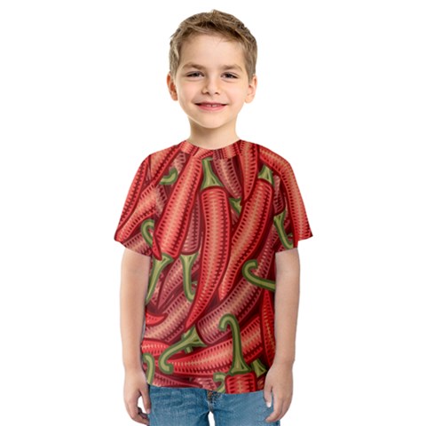 Seamless-chili-pepper-pattern Kids  Sport Mesh T-shirt by Ket1n9