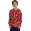 Seamless-chili-pepper-pattern Kids  Crewneck Sweatshirt View1