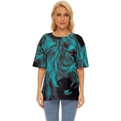 Angry Male Lion Predator Carnivore Oversized Basic T-shirt by Ndabl3x