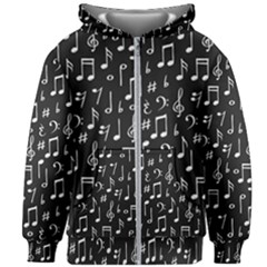 Chalk Music Notes Signs Seamless Pattern Kids  Zipper Hoodie Without Drawstring by Ravend