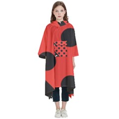 Abstract-bug-cubism-flat-insect Kids  Hooded Rain Ponchos by Ket1n9