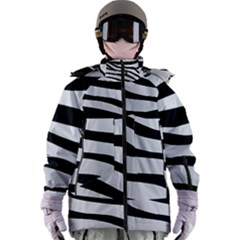 White Tiger Skin Women s Zip Ski And Snowboard Waterproof Breathable Jacket by Ket1n9