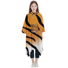 Tiger Skin Pattern Kids  Hooded Rain Ponchos by Ket1n9