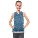 White And Blue Brick Wall Kids  Sleeveless Hoodie View1