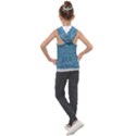 White And Blue Brick Wall Kids  Sleeveless Hoodie View2