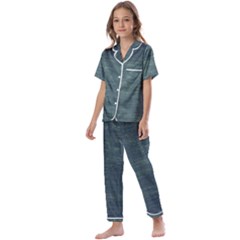 Wooden Wall Kids  Satin Short Sleeve Pajamas Set by Azkajaya