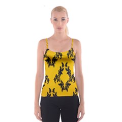 Yellow Regal Filagree Pattern Spaghetti Strap Top by Azkajaya