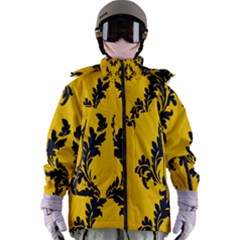 Yellow Regal Filagree Pattern Women s Zip Ski And Snowboard Waterproof Breathable Jacket by Azkajaya