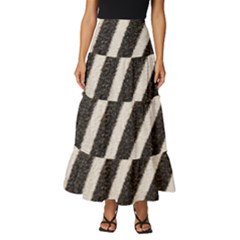 Zebra Zebra Pattern Zebra Fur Zebra Print Strip Tiered Ruffle Maxi Skirt by Azkajaya