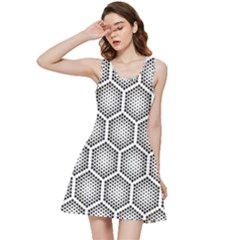 Halftone Tech Hexagons Seamless Pattern Inside Out Racerback Dress by Ket1n9