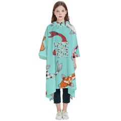 Pattern With Koi Fishes Kids  Hooded Rain Ponchos by Ket1n9