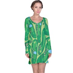 Golf Course Par Green Long Sleeve Nightdress by Loisa77