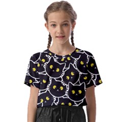 Cat Pattern Pet Drawing Eyes Kids  Basic T-shirt by Loisa77