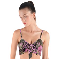 Pink Browning Deer Glitter Camo Camouflage Woven Tie Front Bralet by Loisa77