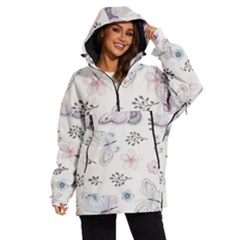 Butterflies Cute Flower Pastel Pattern Women s Ski And Snowboard Waterproof Breathable Jacket by Loisa77