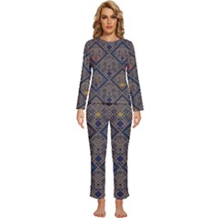 Pattern Seamless Antique Luxury Womens  Long Sleeve Lightweight Pajamas Set by Loisa77