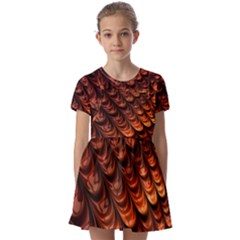 Fractal Frax Kids  Short Sleeve Pinafore Style Dress by Askadina