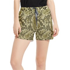 Yellow Snake Skin Pattern Women s Runner Shorts by Ket1n9