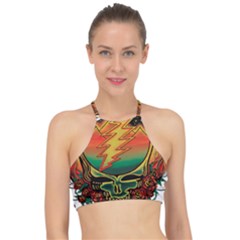 Grateful Steal Your Face Deadhead Hippie Logo Symbol Halter Bikini Top by Loisa77