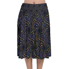 Do Be Action Stillness Doing Velvet Flared Midi Skirt by Paksenen