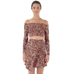 Mind Brain Thought Mental Off Shoulder Top With Skirt Set by Paksenen